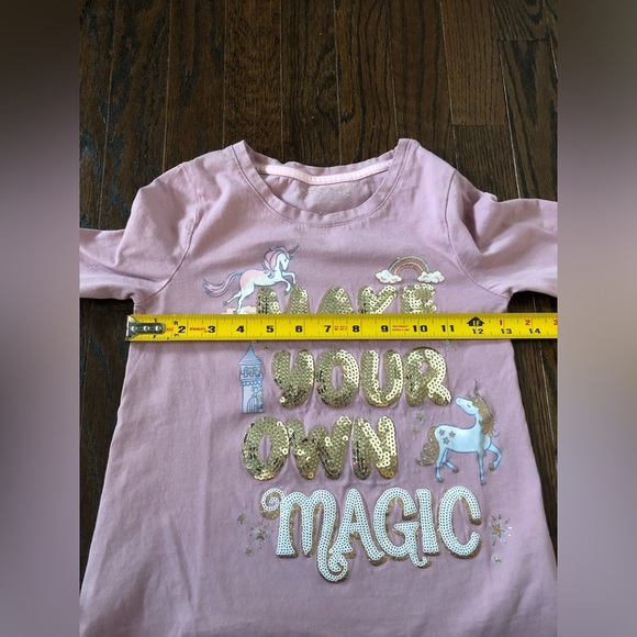 Cynthia Rowley Girls 7-8 Long-Sleeved Purple “Make Your Own Magic” Unicorn Top - Picture 9 of 12